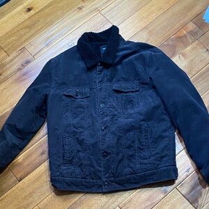 Men's Black Corduroy Jacket with Sherpa lining